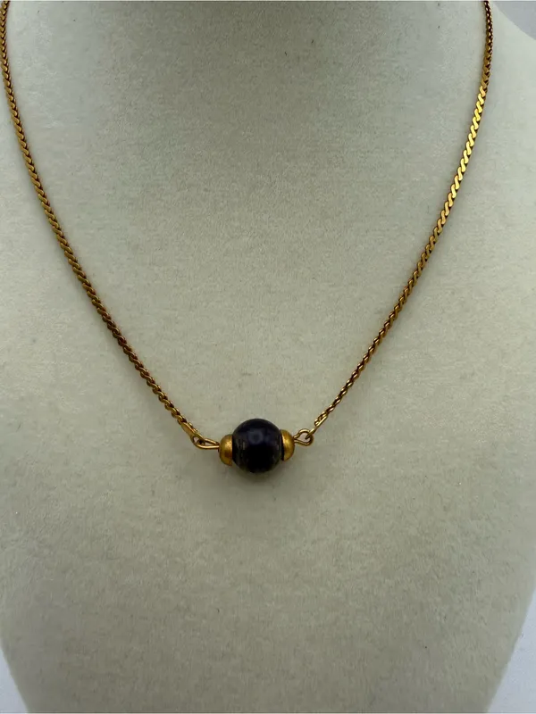 Park Lane Gold Tone Necklace Purple Bead Pendant Vintage Costume Jewelry - Image 2