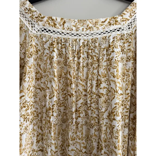 Free People Talk About It Tunic Top Ivory Combo Women's Size Medium‎ - Image 12