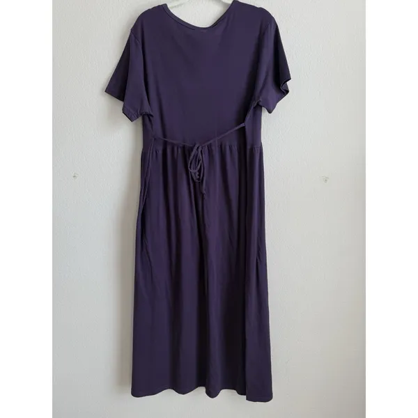 Vtg Cactus Bay By‎ Lynee Dress Women's XL Purple Red Hat Society Maxi USA NEW - Image 2