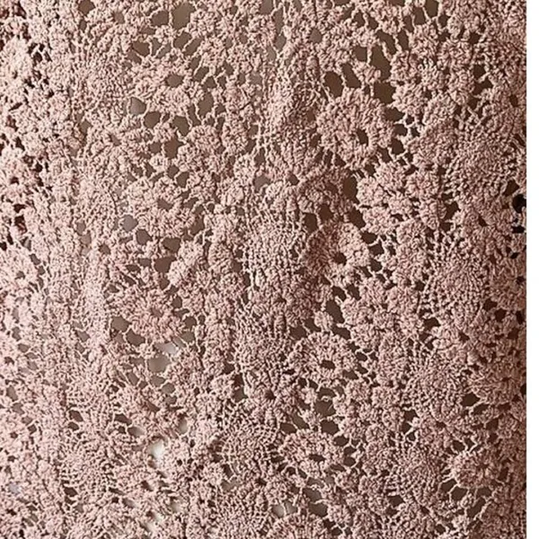 H & M Dusty Rose Crochet Lace Scalloped Edge Teddy Bodysuit ~ Women's Size LARGE - Image 5