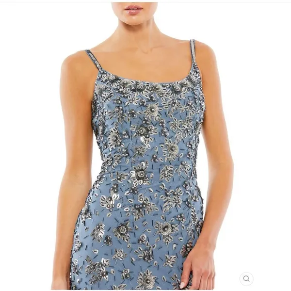 NWT Mac Duggal 5477 Womens Floral Embellished Scoop Neck Evening Gown Dress - Image 4