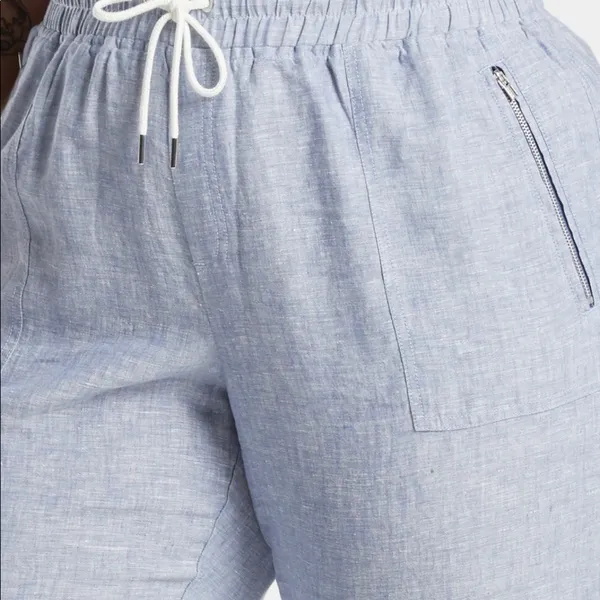 Athleta Cabo Linen Jogger Pants in Blue Women’s Size 10 - Image 5