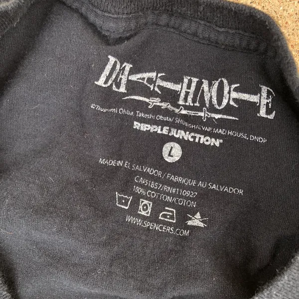 Y2K Goth Grunge Death Note Graphic T-Shirt Tee Top Emo Sz L Streetwear Black Ryuk Anime Tee Manga Japan Kira - Image 2