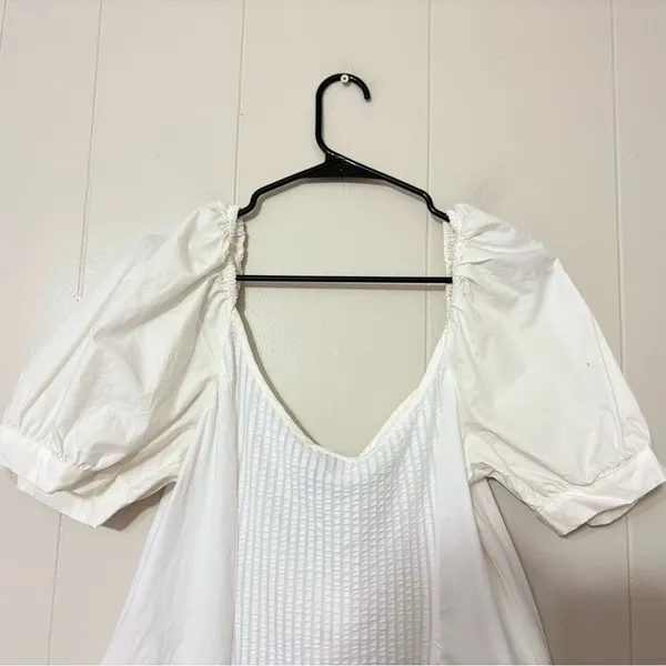Anthropologie White Maeve Puff-Sleeve Sweetheart Top Size L NWT (READ) - Image 11