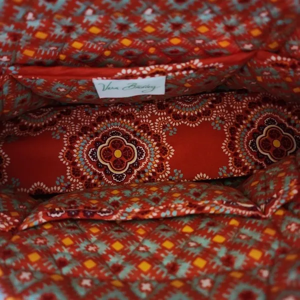Vera Bradley‎ Womens Shoulder Bag Red Multi Quilted Zipper Bohemian - Image 4