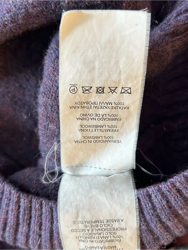 Penguin by Munsingwear purple lambswool v-neck long sleeve sweater size M winter - Image 8