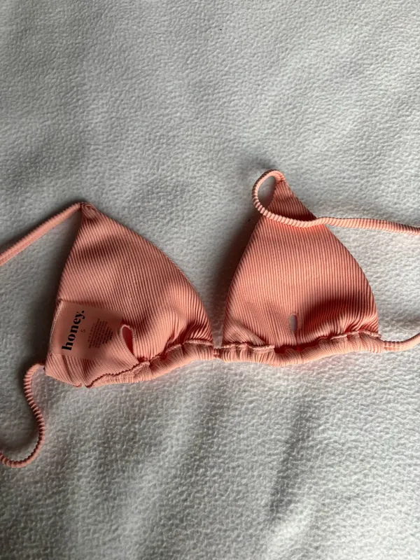 Honey Swim Rosie Ribbed Triangle Top Orange - Image 3
