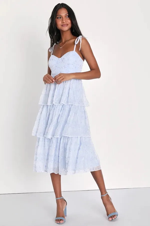 Light Blue Midi Lulus Dress - Image 4