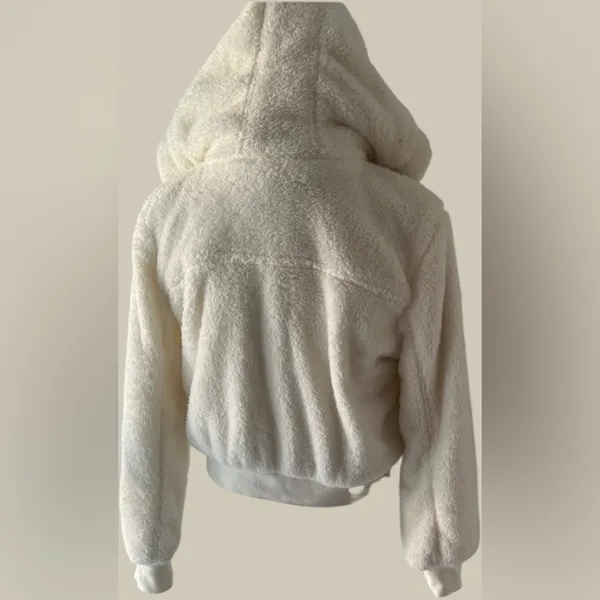 Aeropostale Off-White Teddy Jacket with Hood - Image 7