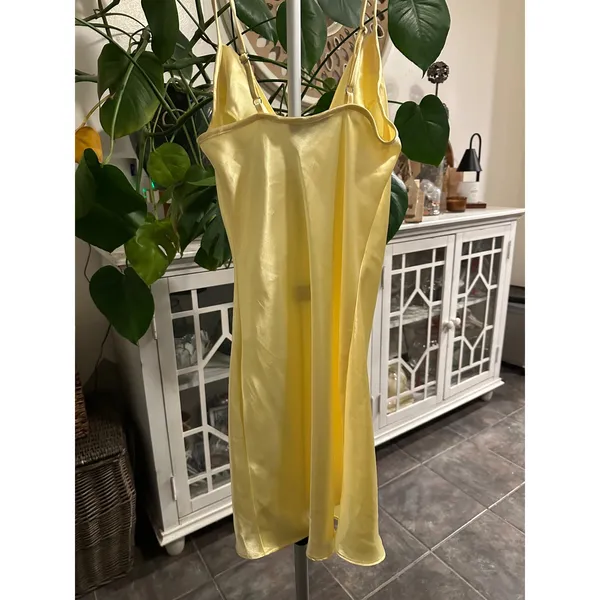 Vintage Y2K Bebe "Liquid Gold" Satin Mini‎ Dress - Image 2
