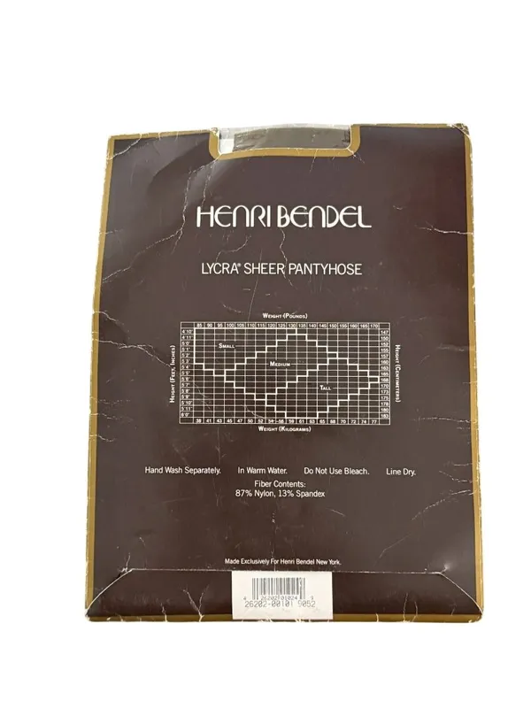 HENRI BENDEL Vintage Moss Green Tights Stockings Size Small NEW NIP - Image 2
