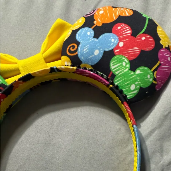 Disney's Mickey Mouse Balloon Ears Headband with Yellow Cotton Bow - Image 7