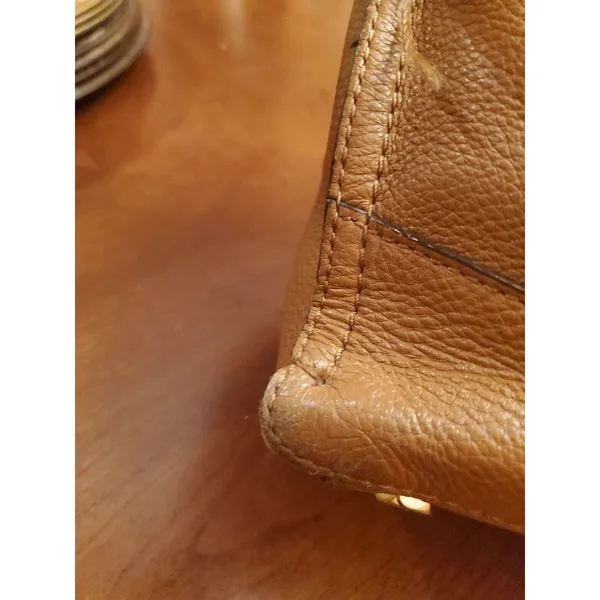 Rebecca Minkoff BROWN Soft Leather Pocket Zipper Top Handles Shoulder Bag - Image 13