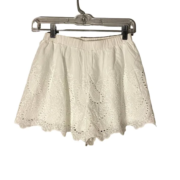 Charms Fashion White Lace Applique Scalloped Trim Shorts Women Sz S - Image 6