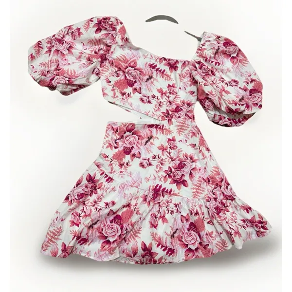 Hello Molly Sweetest Kind Pink Floral Cut Out Mini Dress size XS NWOT - Image 2