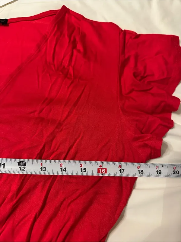 Fraiche by J Red Wrap-Front Wide-Leg Jumpsuit - NWT - Size M - Image 12