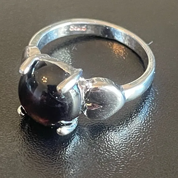 Black agate S925 silver ring size 7.75 - Image 7