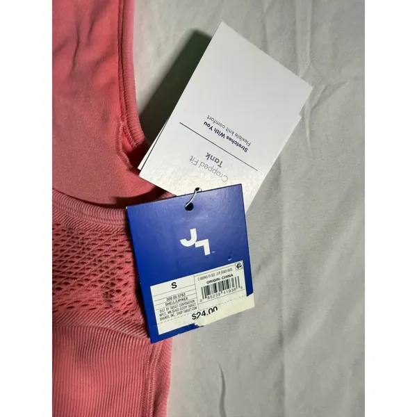 JoyLab Pink coral Seamless Cropped Tank Top High Neck Racerback Mesh Small NEW - Image 7