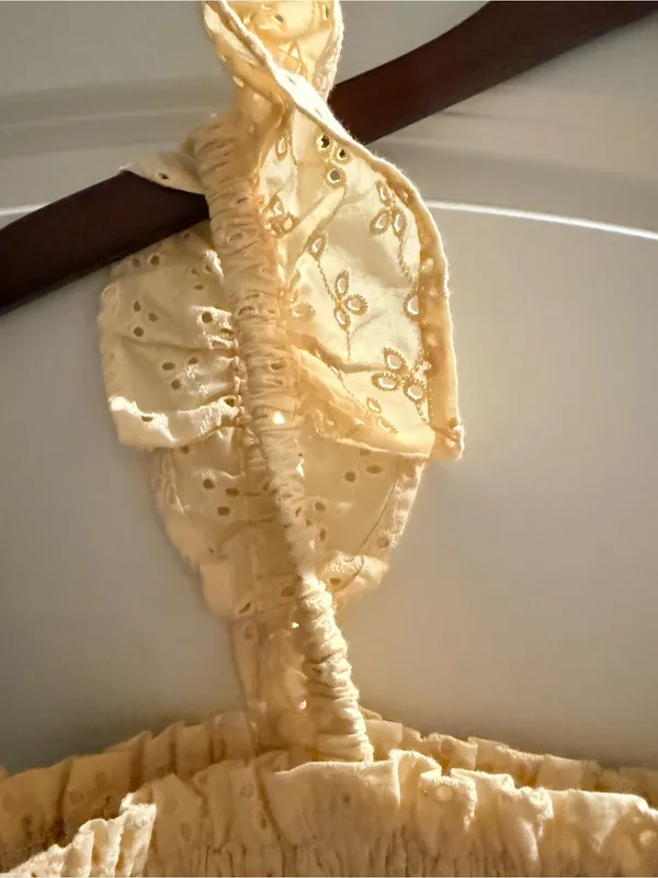 Yellow Smocked Ruffle Strap Women’s Dress - Image 3