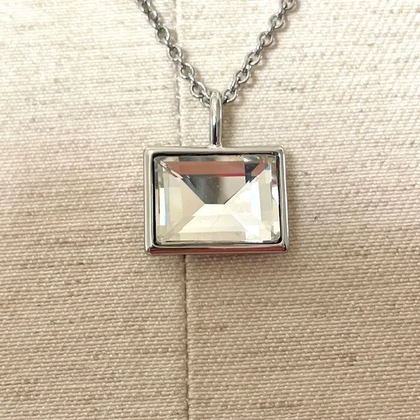 Loft two tier silver tone rhinestone necklace - Image 3