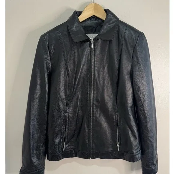 Vintage‎ Wilsons Leather Black Womens Jacket Medium - Image 2