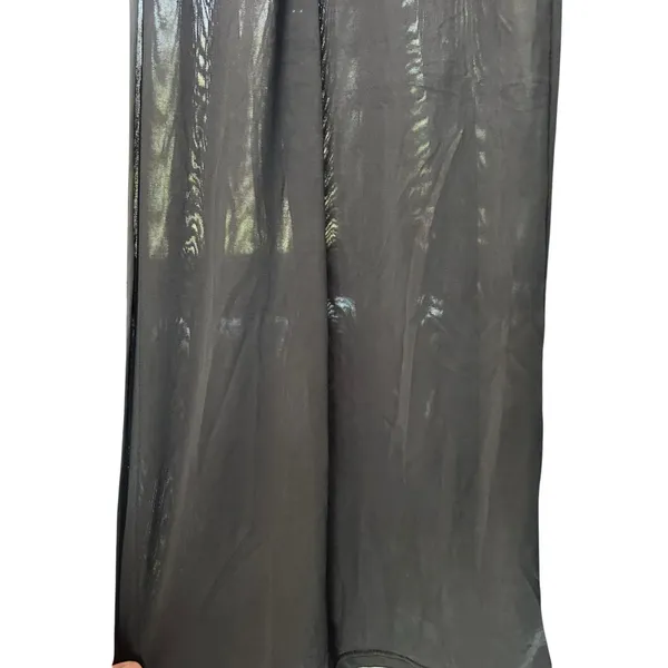 Lida Wide Leg Pants NWT Side Slits Lagenlook Upscale Relaxed L/XL Deep Black - Image 4