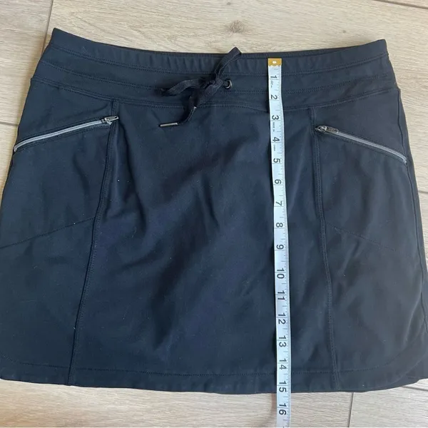 Athleta Black Metro Pull-On Active Skort Skirt Zipper Pockets - Image 7