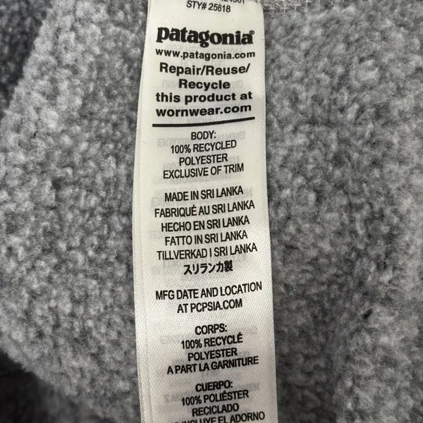 Patagonia Better Sweater 1/4 Zip Fleece Jacket Sz L Heather Gray Outdoors - Image 6