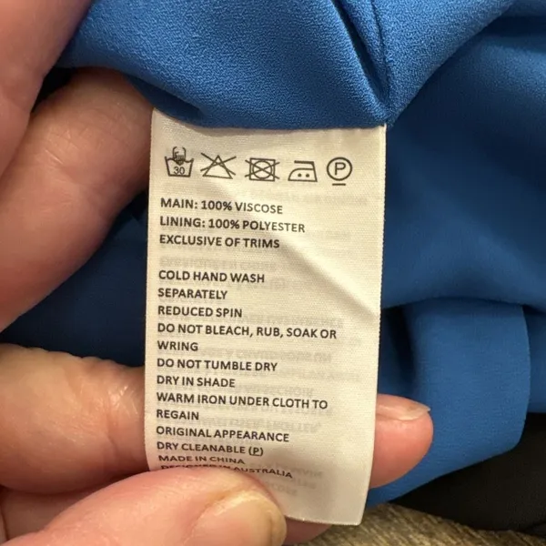 Bardot Revolve Ember Midi Dress Bold Blue Size‎ 10 Asymmetrical Cocktail Satin - Image 7
