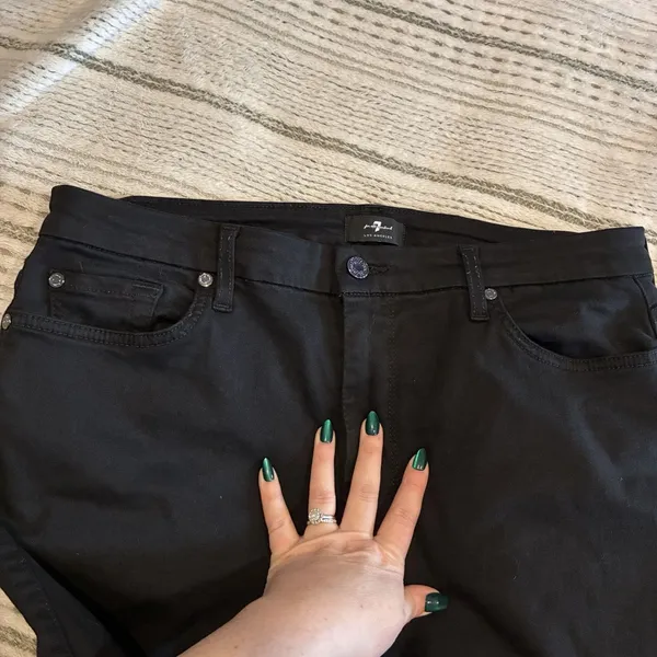 Seven For All Mankind WOMEN’s Black High Waist Ankle Skinny Jeans Size 32 EUC - Image 10