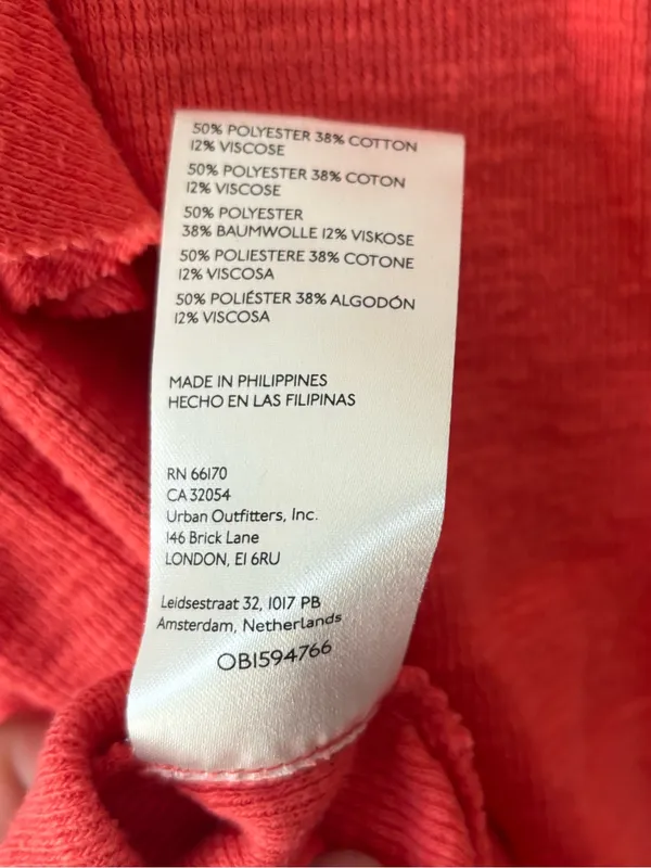 Anthropologie Pilcro Cozy Popover Ruffle Long Sleeves Top Orange Coral V Neck - Image 9
