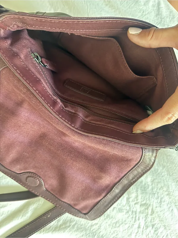 Frye Leather Crossbody Bag in Deep Burgundy maroon - Image 8