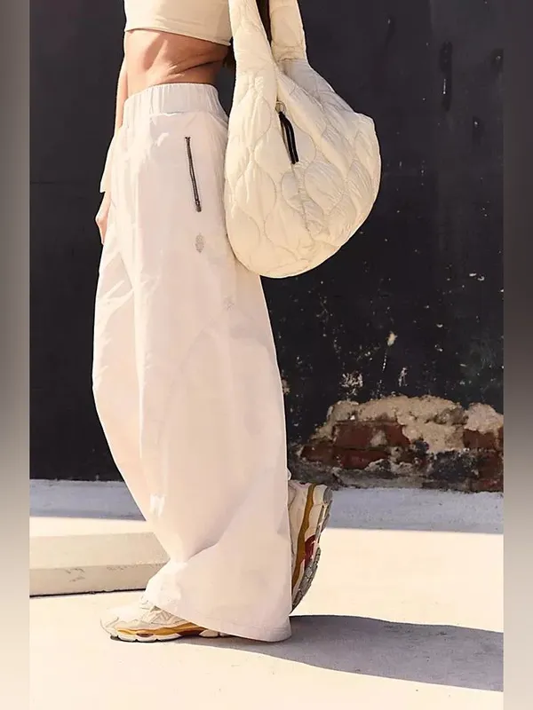 NWT FREE PEOPLE Movement One More Time Wide Leg Pants- Bleached Clay - Image 6