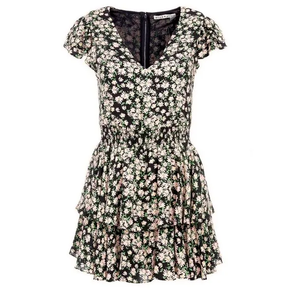 Alice + Olivia Mariska Floral Ruffle Tiered Skort Romper Mini Dress Multi Size 2 - Image 12