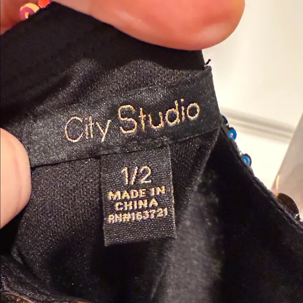 NWT City Studio Sequin‎ Spaghetti Strap Dress Size 1/2 Pink - Image 8