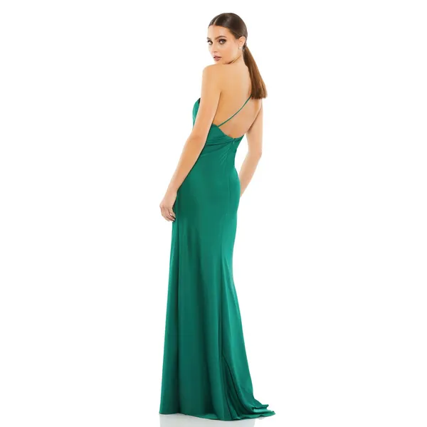 Mac Duggal Emerald Green Long One Shoulder Satin Formal Prom Gown Size 0 - Image 2