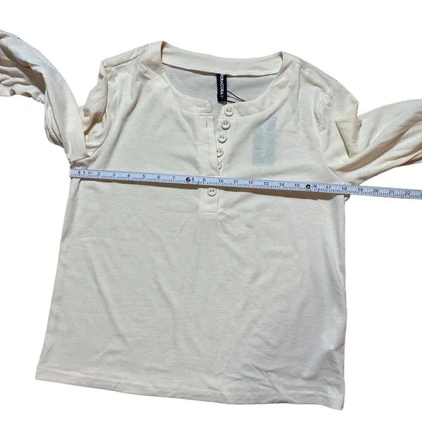 NEW Noracora‎ cream long sleeve blouse with floral embroidered detail sz S - Image 5