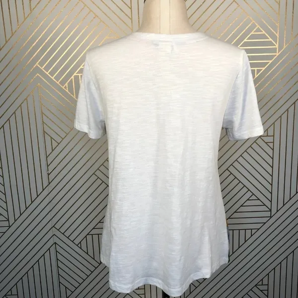 Anthropologie Akemi + Kin T-shirt Top Tee Blouse Floral Tie‎ Front White Small - Image 7