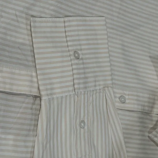 Old Navy Tie-Back Open-Back Button-Down Shirt Neutral Stripe Women’s M - Image 9