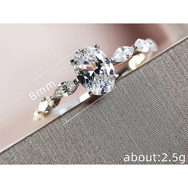 NEW Women's 2Ct Oval Simulated Diamond 14k‎ White Gold Plated Ring Size 7 - Image 7