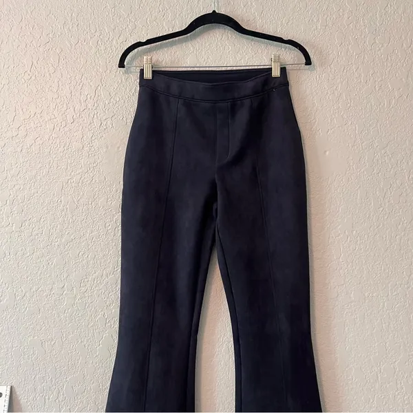 SPANX Pants Womens Sz SMALL Faux Suede Flare Bootcut DARK BLUE #78 - Image 9