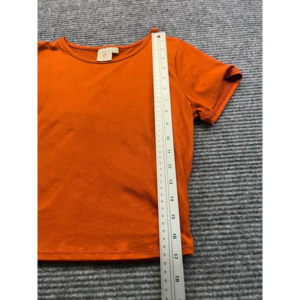 Live In The Moment Womens XS Burnt Orange Rust Short Sleeve Crop Top Baby Tee - Image 4