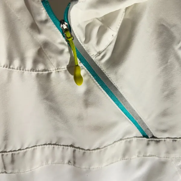 FILA Women’s White Lightweight Windbreaker Jacket Half Zip, Hooded - Image 2