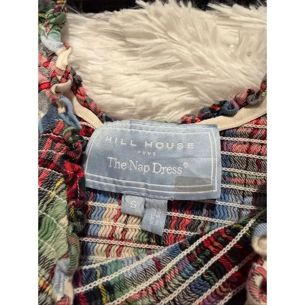 Hill House Home The Louisa Nap Dress in Ivory Red Tartan Small - Image 8