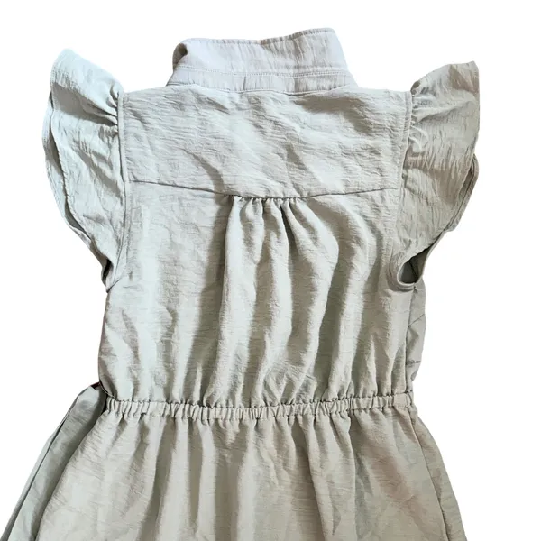Lucky Brand Sage Green Flutter Sleeve Midi Dress Tiered Ruffle Hem‎ Womens Small - Image 8