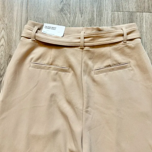 Ann Taylor The High Waisted Tapered Wide Leg Ankle Pants in Tan Size L NWT - Image 8