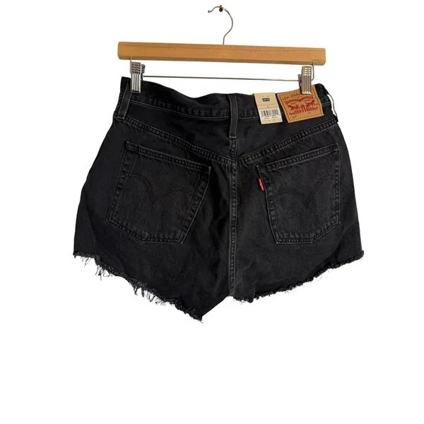 Levi’s 501 Original Fit Black Cut Off Micro Denim Jean Shorts Women’s Size 30 - Image 8