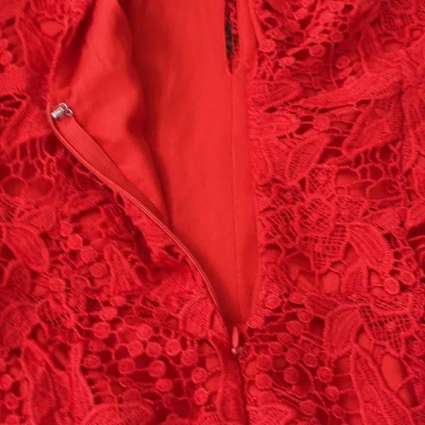 Astr Vibrant Red Lace Romper - Image 8