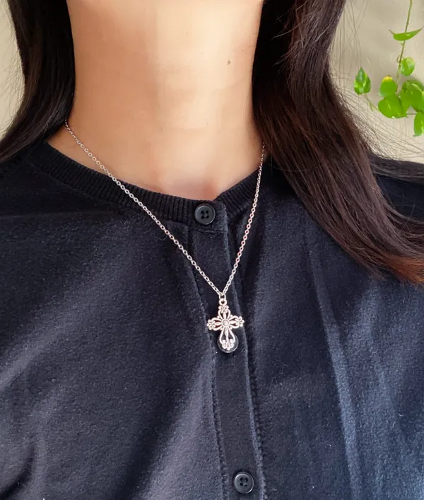 Handmade vintage antique goth cross necklace✝️ - Image 6