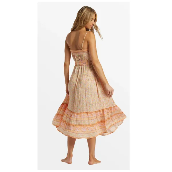 BILLABONG Wish For You Sleeveless Midi Sundress In Pink Dream Size Small - Image 3